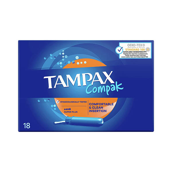 تامپون تامپکس سری Compak مدل Super Plus بسته 18 عددی تامپون تامپکس سری Compak مدل Super Plus بسته 18 عددی