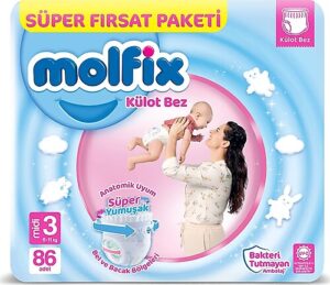 پوشک شورتي مولفيکس سايز ? بسته 86 عددي