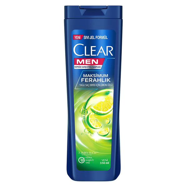 شامپو کلیر لیمویی برای موی چرب آقایان Clear men حجم 350 میل