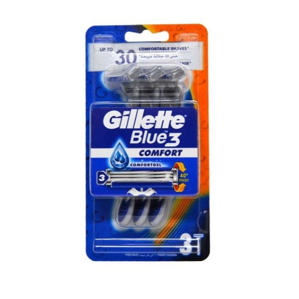 خودتراش مردانه 3 تیغ ژیلت مدل Blue 3 Comfort بسته 3 عددی