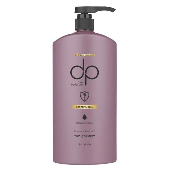 شامپو کراتینه و ضد ریزش بدون نمک دی پی حاوی عصاره میخک مناسب انواع مو 500 میل