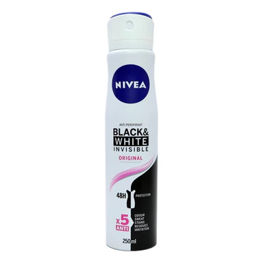 اسپری ضد تعریق زنانه نیوآ Nivea Black White Invisible Original Deodorant حجم 250 میل