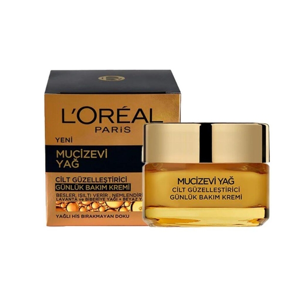 کرم مراقبت روزانه پوست صورت لورآل مدل Mucizevi Yag حجم 50 میل