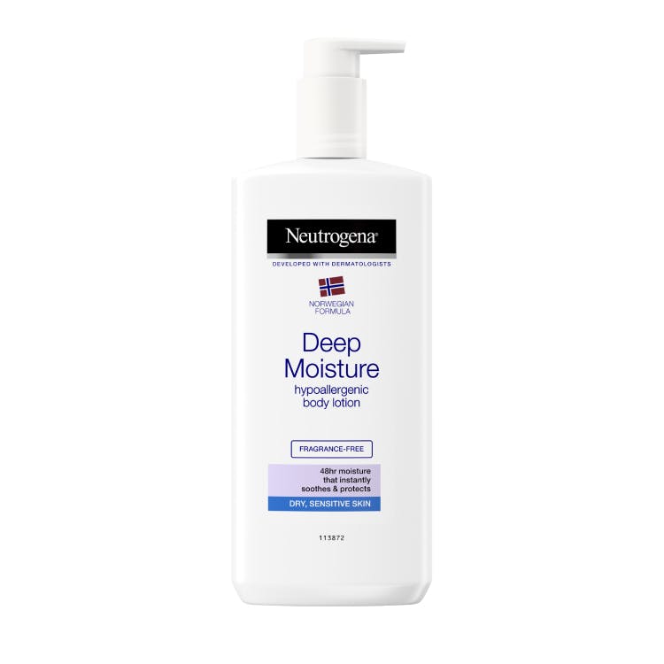 لوسیون بدن نوتروژینا مدل Deep Moisture مخصوص پوست خشک و حساس 400 میل