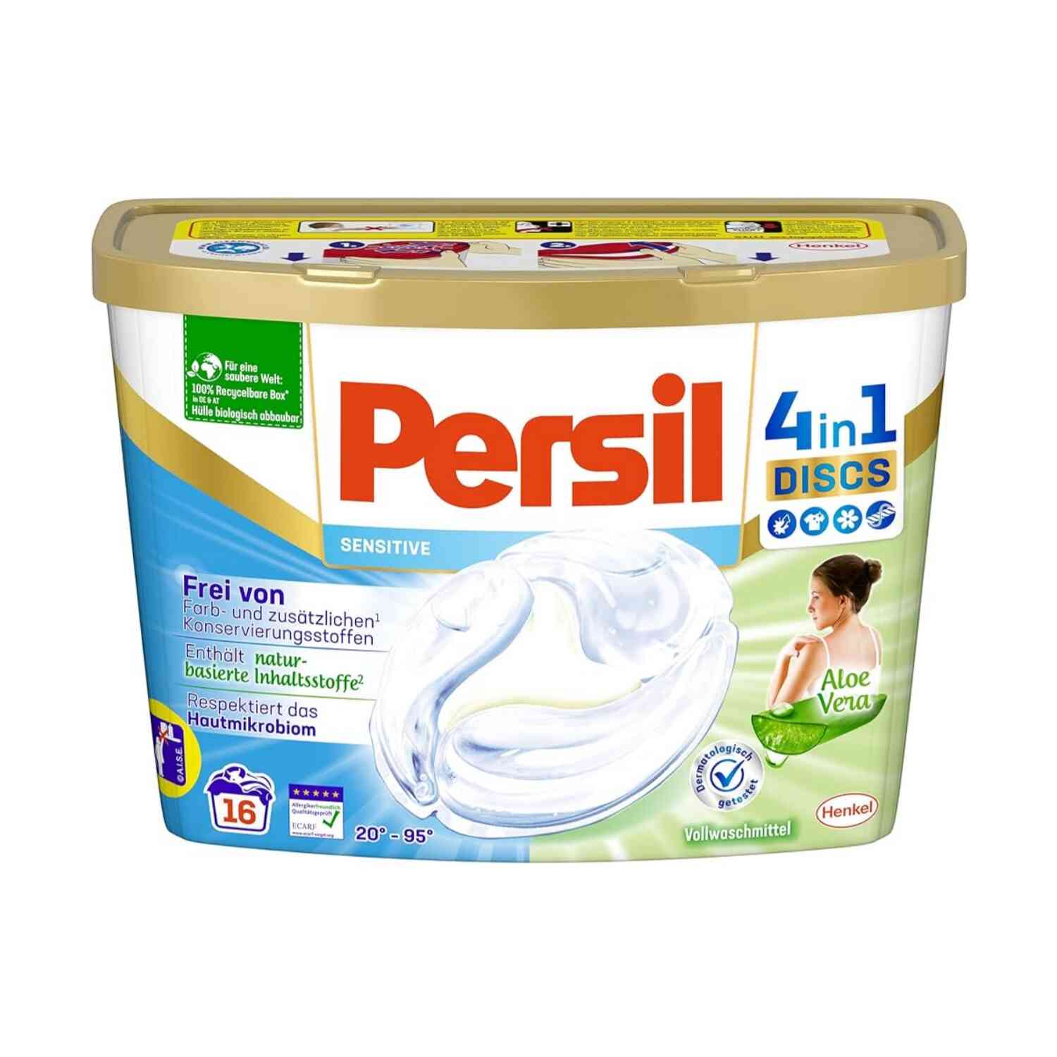 قرص ماشین لباسشویی پرسیل مدل 4In 1 Discs Sensitive بسته 20 عددی