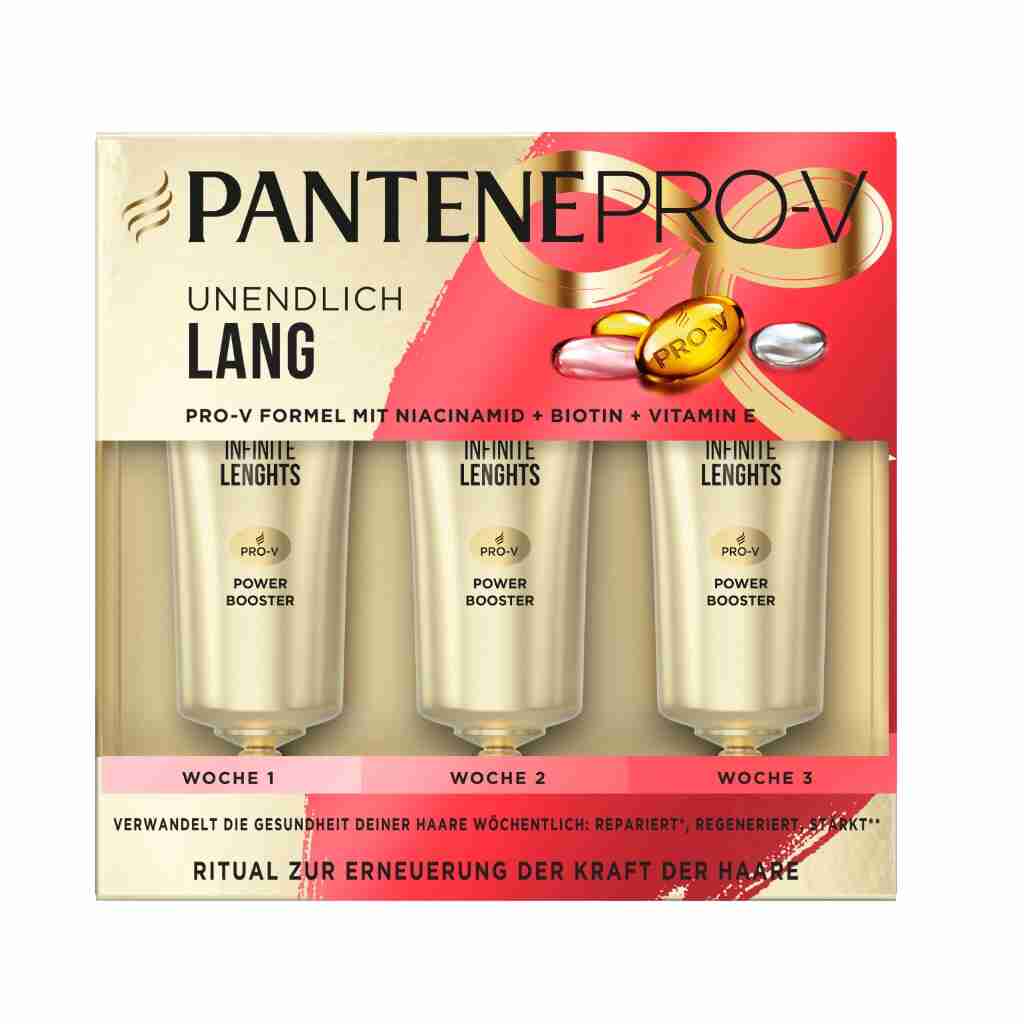 پک سرم مو پنتن Shots Unendlich Lang حاوی نیاسینامید ، بیوتین و ویتامین ای 45 میل