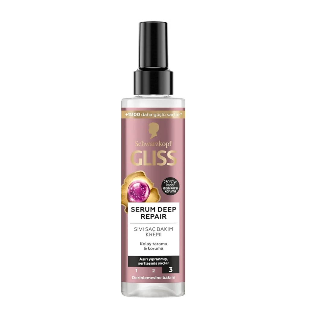 اسپری دوفاز مو گلیس مدل Serum Deep Repair مناسب موهای آسیب دیده حجم 200 میل